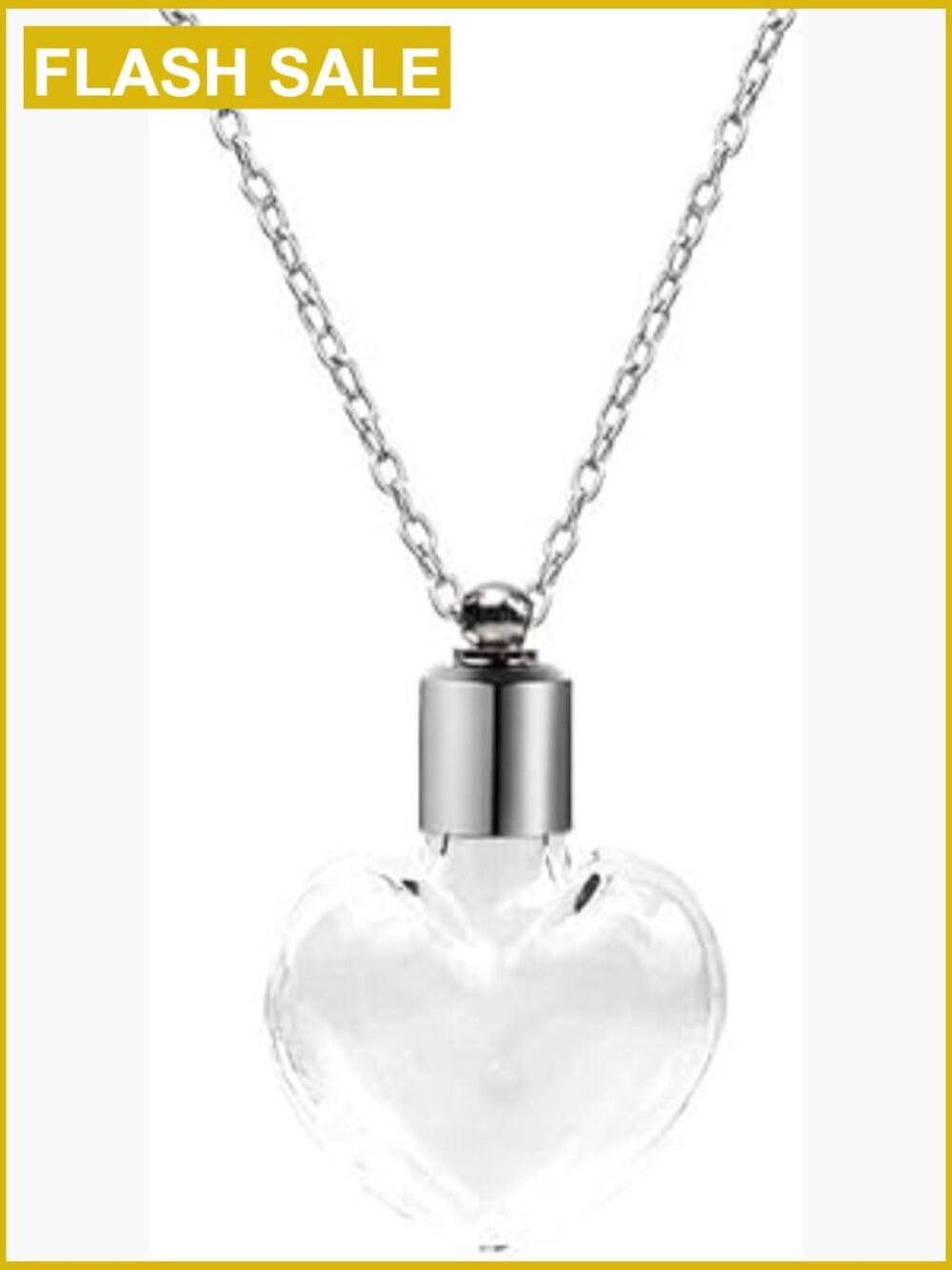 Stainless Steel Glass Star Vial Pendant Necklace Memorial Keepsake Urn